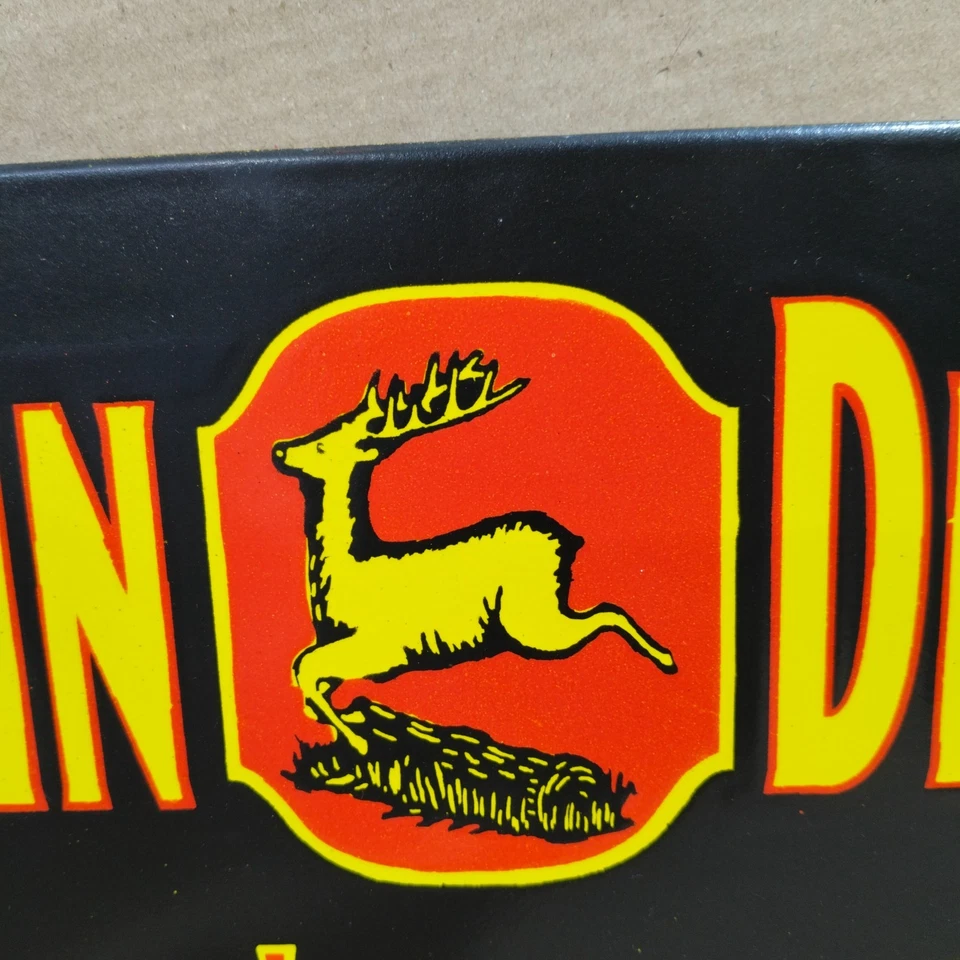 John Deere Farm Implements Porcelain Enamel Sign 18 x 10 Inches 2 Sided - Image 4 of 4
