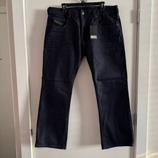New Diesel Zatiny Bootcut Denim Jeans Dark Blue Rinse Button Fly US Sz 36x30