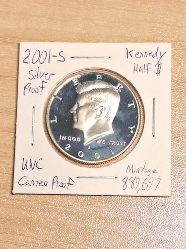2001-S Kennedy Half Dollar 90% Silver Proof Uncirculated Cameo Quality!