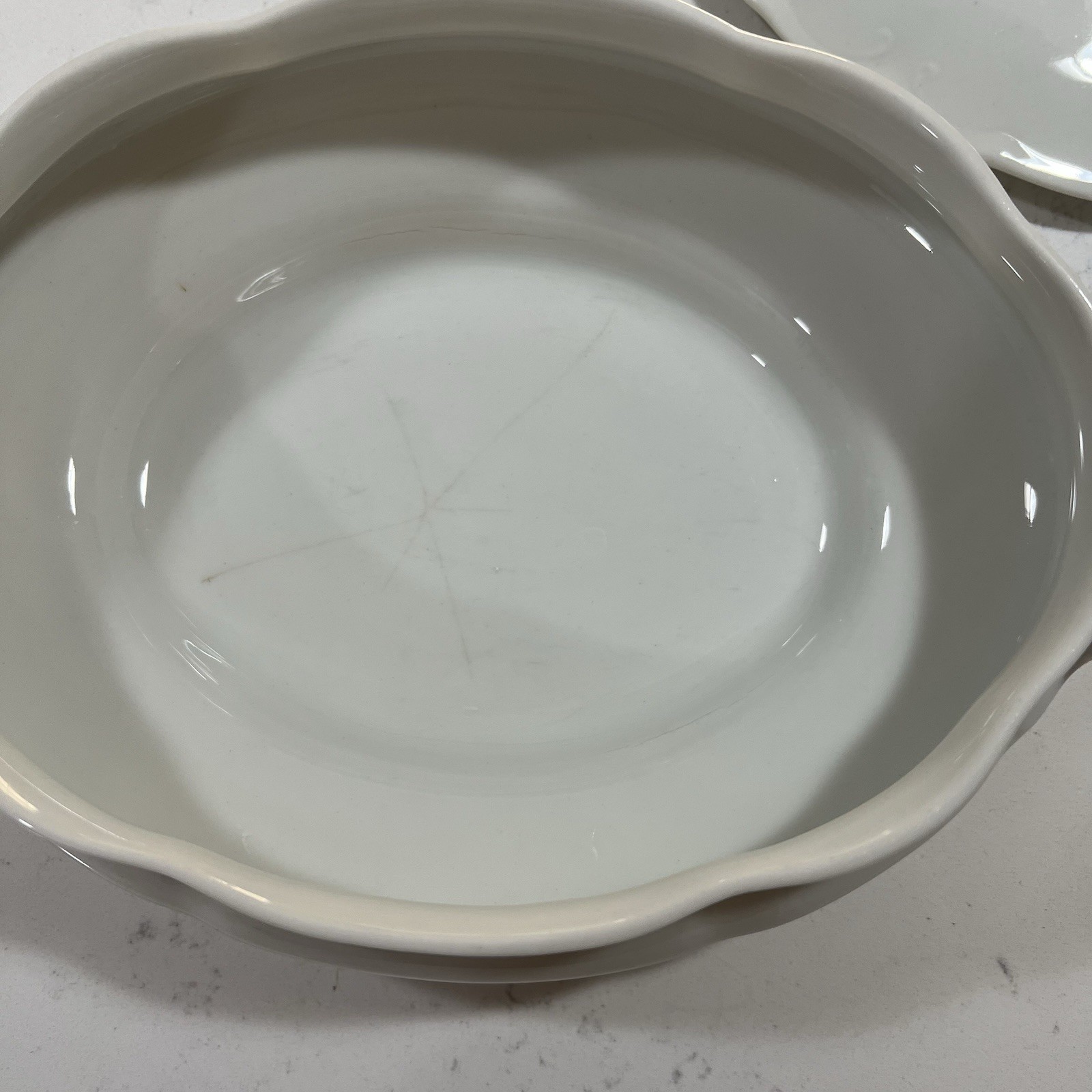 Vintage Covered Dish Tureen Soup Serving Bowl O. P. Co. Syracuse White Lid China