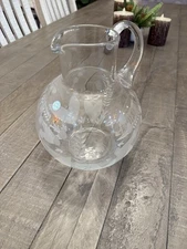 Tiffany & Co. Lily of the Valley Etched Crystal Pitcher 81/2 in. 94Oz.
