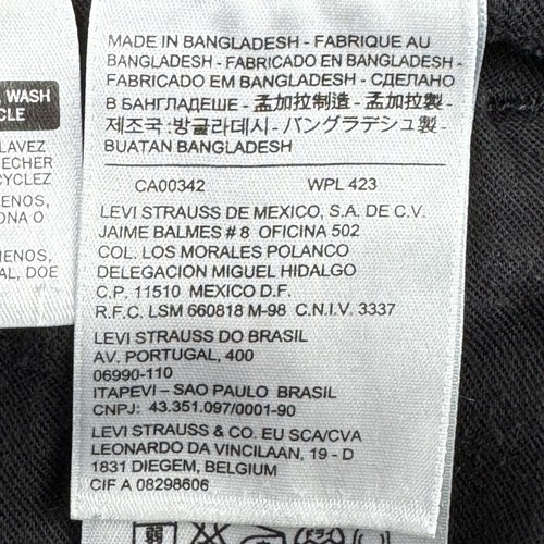 Levis 511 Jeans WMN 33 X 32 Blue Dark Wash Straight Mid Rise Blank Black Tab "R" - Picture 13 of 15