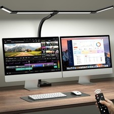 42" LED Desk Lamp for Home Office, Eye-Caring Desk Light with Black Plus