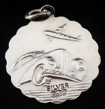 Georg Jensen Sterling Silver Double Sided St Christopher Pendant