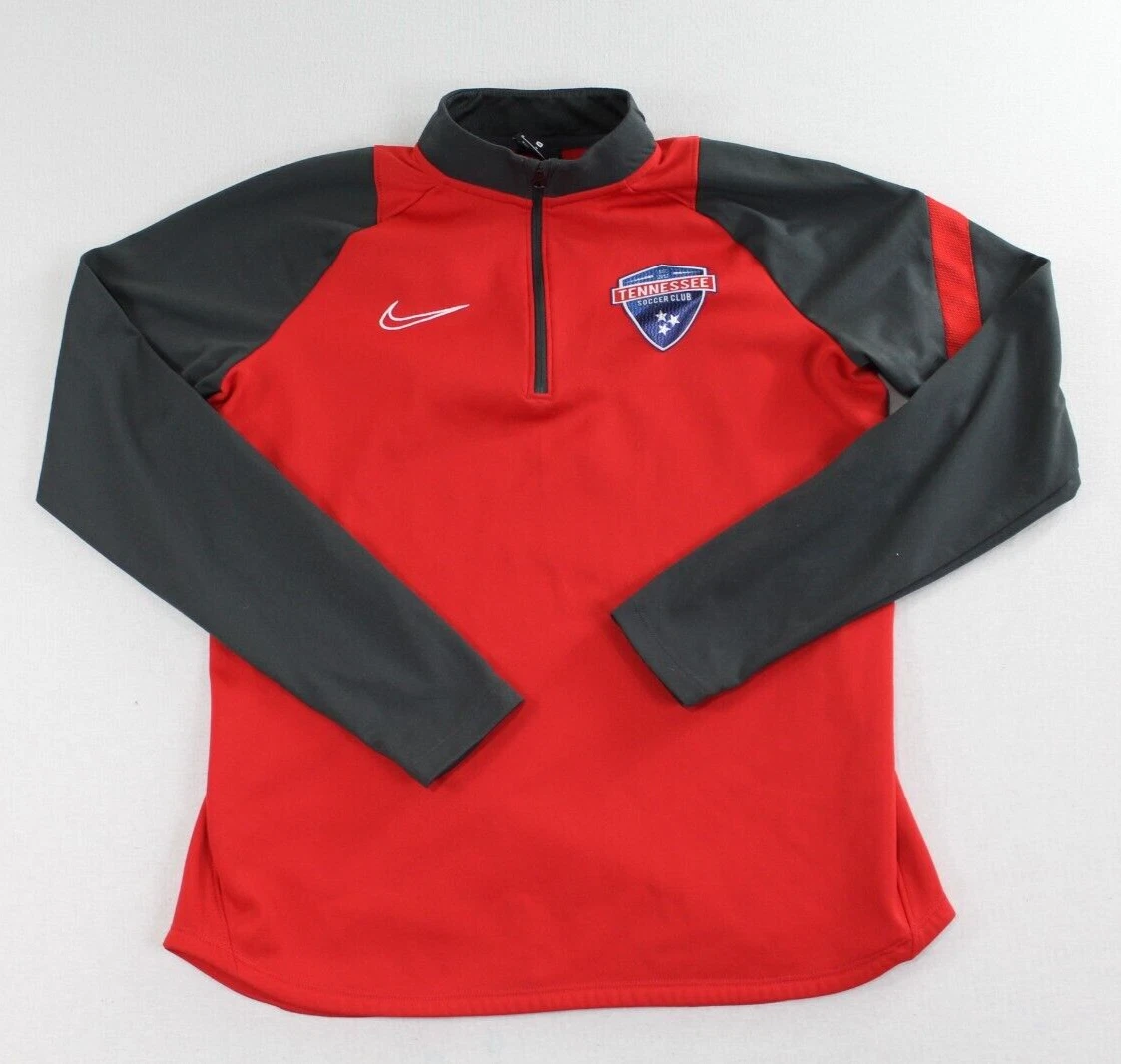 Nike Dri Fit Red Men Mock Neck Sweater Nike Spell Out Swoosh Athletic Medium
