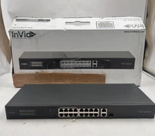 INVID TECH VIS-LRPOE16-2AN POE 16-PORT SWITCH WITH 2 UPLINK PORTS