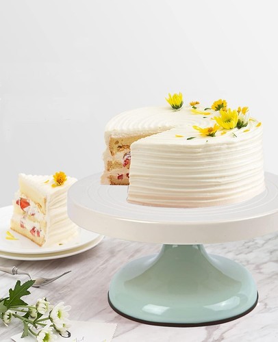 Cake Turntable Decorating Kit | Rotating Stand, Spatula, Piping Tips, Scrapers | - Picture 2 of 6
