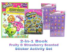 Shopkins 2-in-1 Scented Sticker Book, Activity Set  2 Packs of Stickers