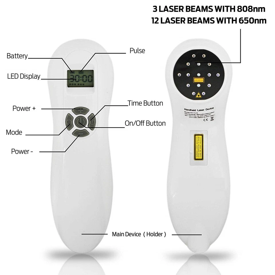 Powerful Cold Soft Laser Therapy Device 808nm 650nm Diodes For Body Pain Relief - Image 3 of 4