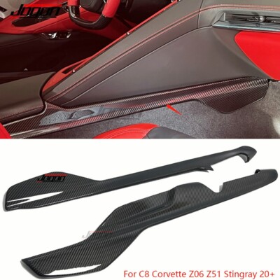 Carbon Both Side Central Console Panel Trim For C8 Corvette Z06 Z51 Stingray 20+