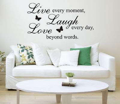 Live Laugh Love Every Moment Quote Wall Sticker Art Home Decal wallart Family