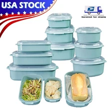 3PCS Reusable Plastic Food Storage Containers with Lids Microwavable & BPA-Free