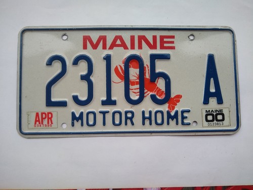 License Plate Maine ME Lobster Vacationland Motor Home 23105 A