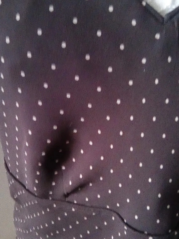 Viyella  Pure Silk Brown spotted Short Sleeve  Classic Short Sleeve Top sz14. - Image 3 of 4