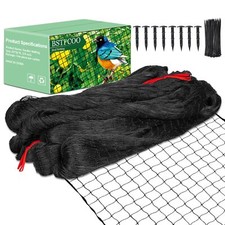 Bird Net 25'X50' Bird Netting for Chicken Coop Roof, Nylon 3/4" Mesh Netting Pou