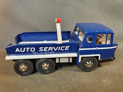 JOUET ANCIEN EN tôle camion Grue MF 990 fonctionne complet EUR 22,43