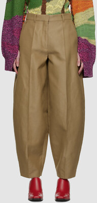 $1090 Stella McCartney Women's Brown Tapered Trousers Size 38