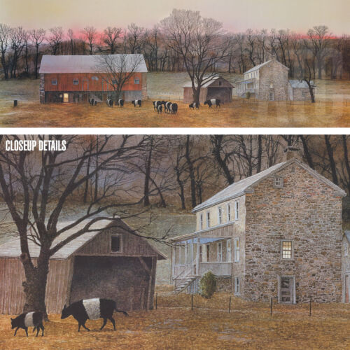 50W"x18H" IN FROM THE FIELDS by PETER SCULTHORPE BARN HERD COWS PANORAMIC CANVAS - Picture 1 of 7
