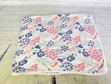 Carters Blue Pink Floral Baby Swaddle Blanket White Flower Stretch Jersey Knit