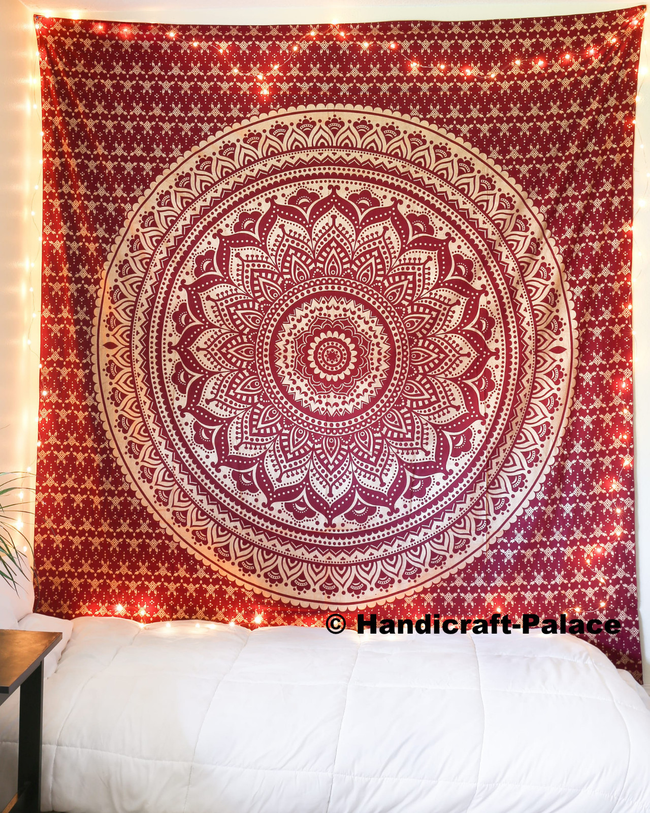 Indian Gold Ombre Mandala Tapestry Hippie Wall Hanging Bohemian Dorm ...
