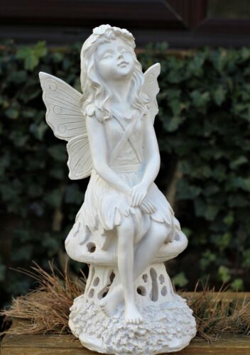 Garden Ornament Solar Fairy Angel Cherub Statue Decoration Light - Afbeelding 1 van 12