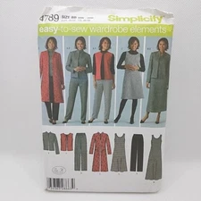 Simplicity 4789 Miss Jacket Jumper Pant Dress Sewing Pattern Size 20W-28W Uncut