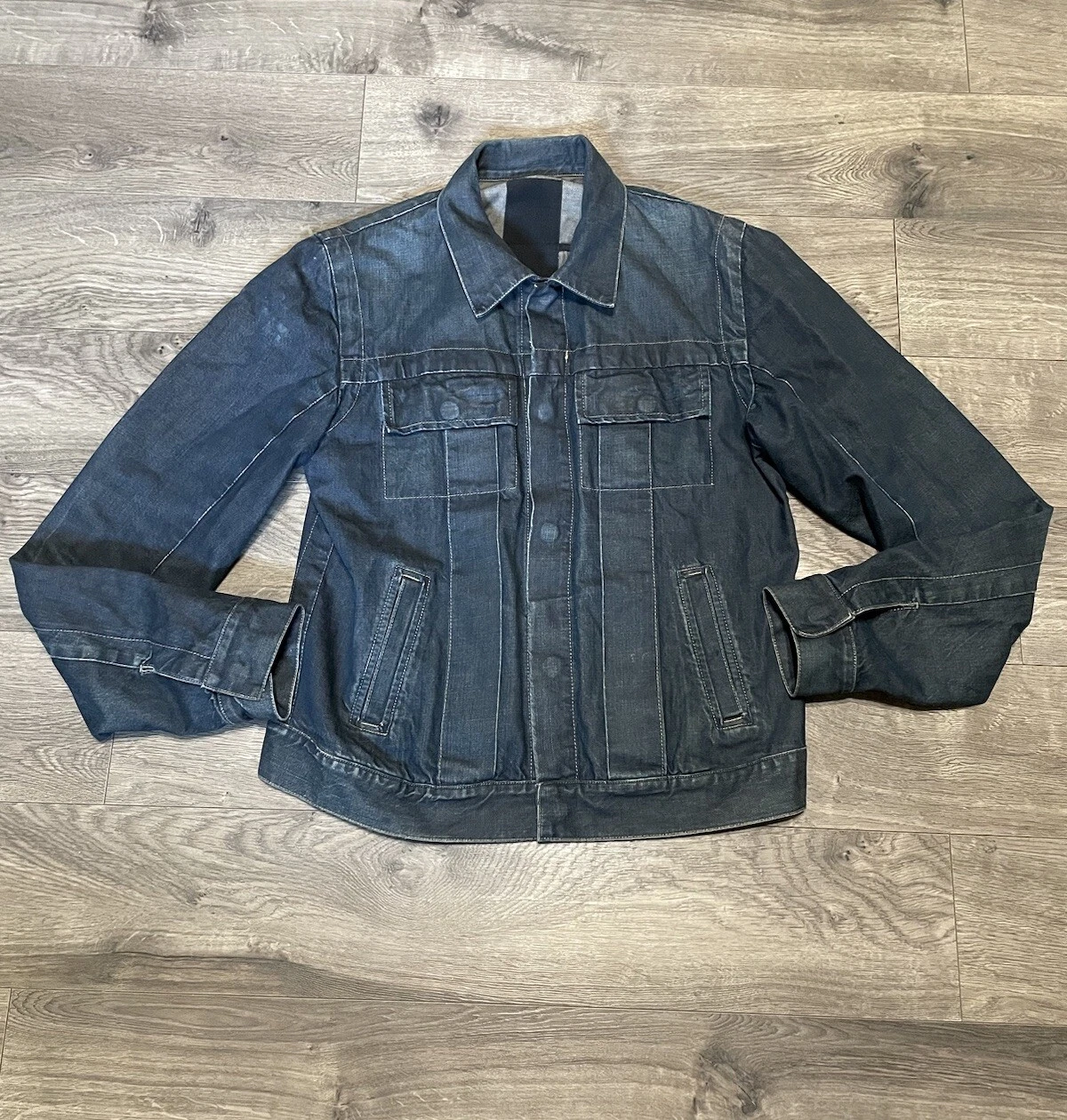 Raro! Slab By Rick Owens MFO6009 Blu DENIM Giacca Jeans Uomo Taglia M Medium