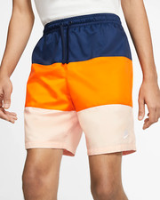 Nike Vintage Rare Mens Novelty Club Woven Track Shorts Nylon Shiny Blue Orange