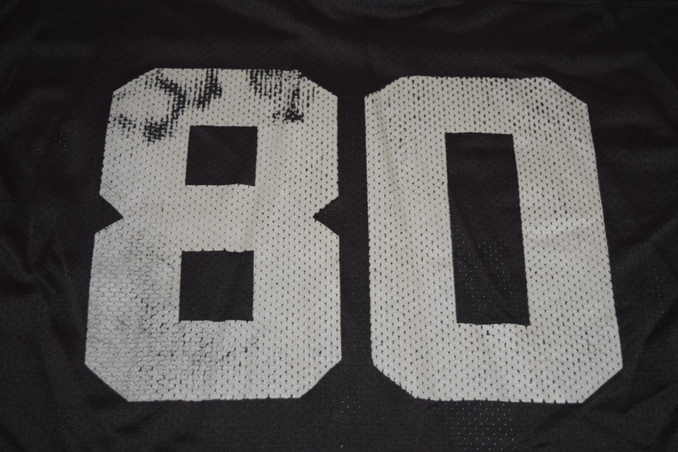 Camiseta Vintage NFL Oakland Raiders Tamanho M/L 00s Jerry Rice #80 Gráfica Crackle - Imagem 3 de 4