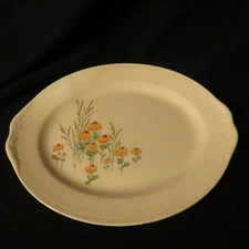Homer Laughlin Eggshell Georgian Platter In A Black-eyed Susan Pattern