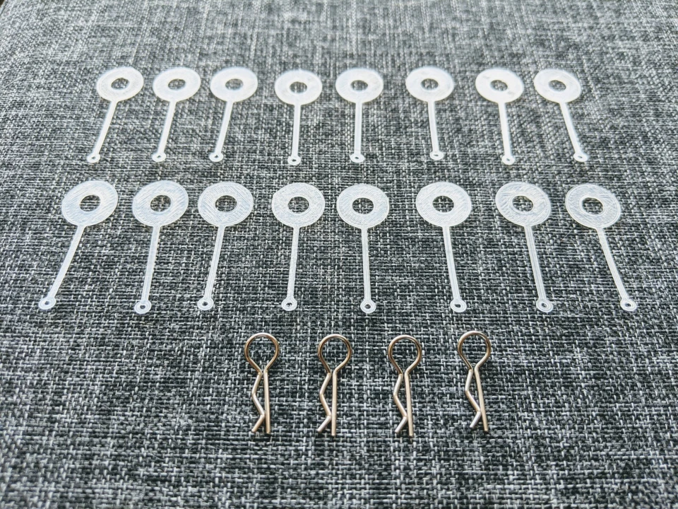 20-PCS: RC BODY POST WASHERS w/ CLIPS. 1/10 SCALE, FITS TRAXXAS SLASH ARRMA LOSI - Image 4 of 4