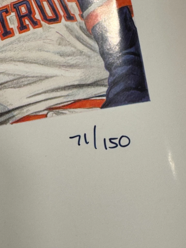 Campeonato Mundial de los Tigres de Detroit 1984 Paul Madden 71/150 firmado 18"x36" impresión Foto 3 de 4