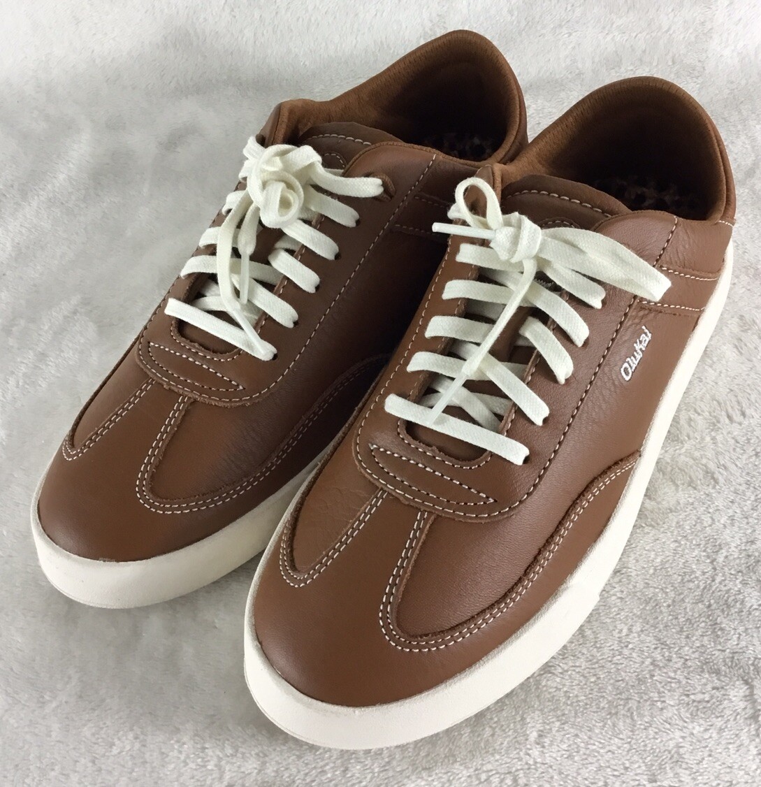 OluKai Ha'upu Sneakers Women's 9 Fox Brown Leather Casual