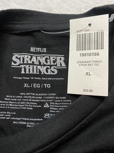 Stranger Things Steve Bat Mens Extra Large XL T-Shirt Graphic Tee Summer Party - Picture 4 of 6