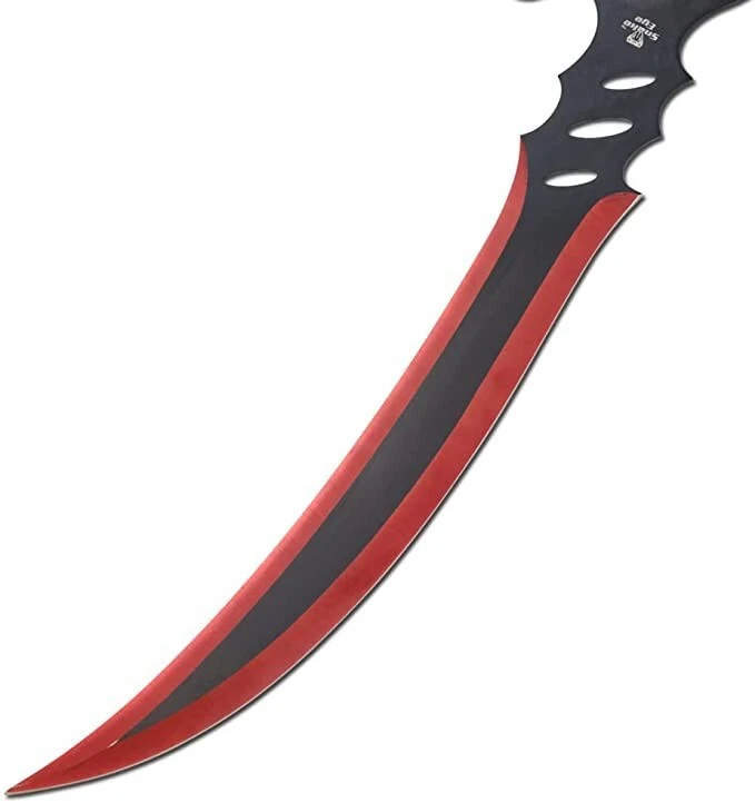 Juego de espada de fantasía ninja roja Full Tang táctica ojo de serpiente de 24" con funda de nailon Foto 4 de 4