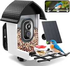Bird Feeder with Camera - 2K HD Live View, AI Identification & Instant Alerts, W
