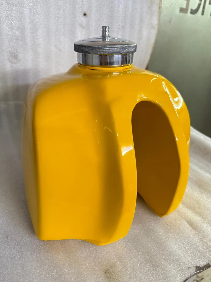 Suzuki RM250 RM250 C2 1978 1/2 Pintura Amarilla Aluminio Combustible Gasolina Tanque + Tapa Foto 4 de 4