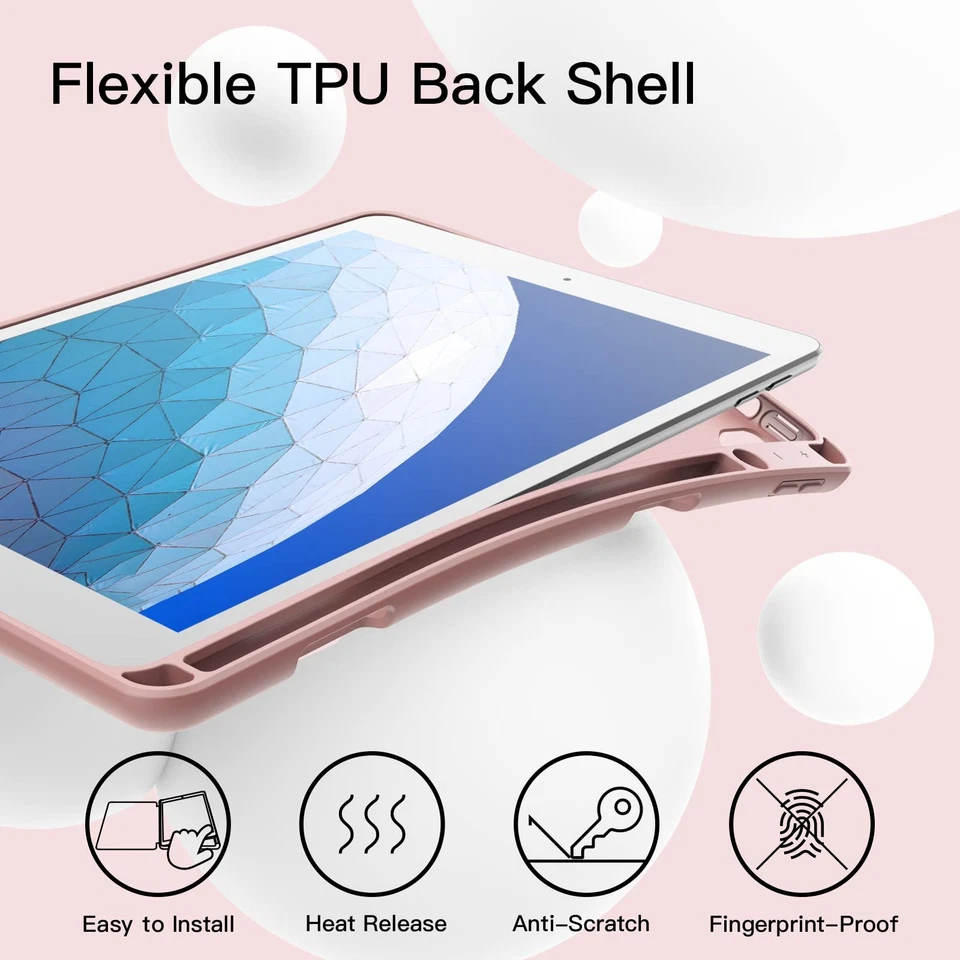 JETech iPad Pro/Air 10.5" Case 3rd Gen 2019 w/ Pencil Holder Rose Gold - Image 3 of 4