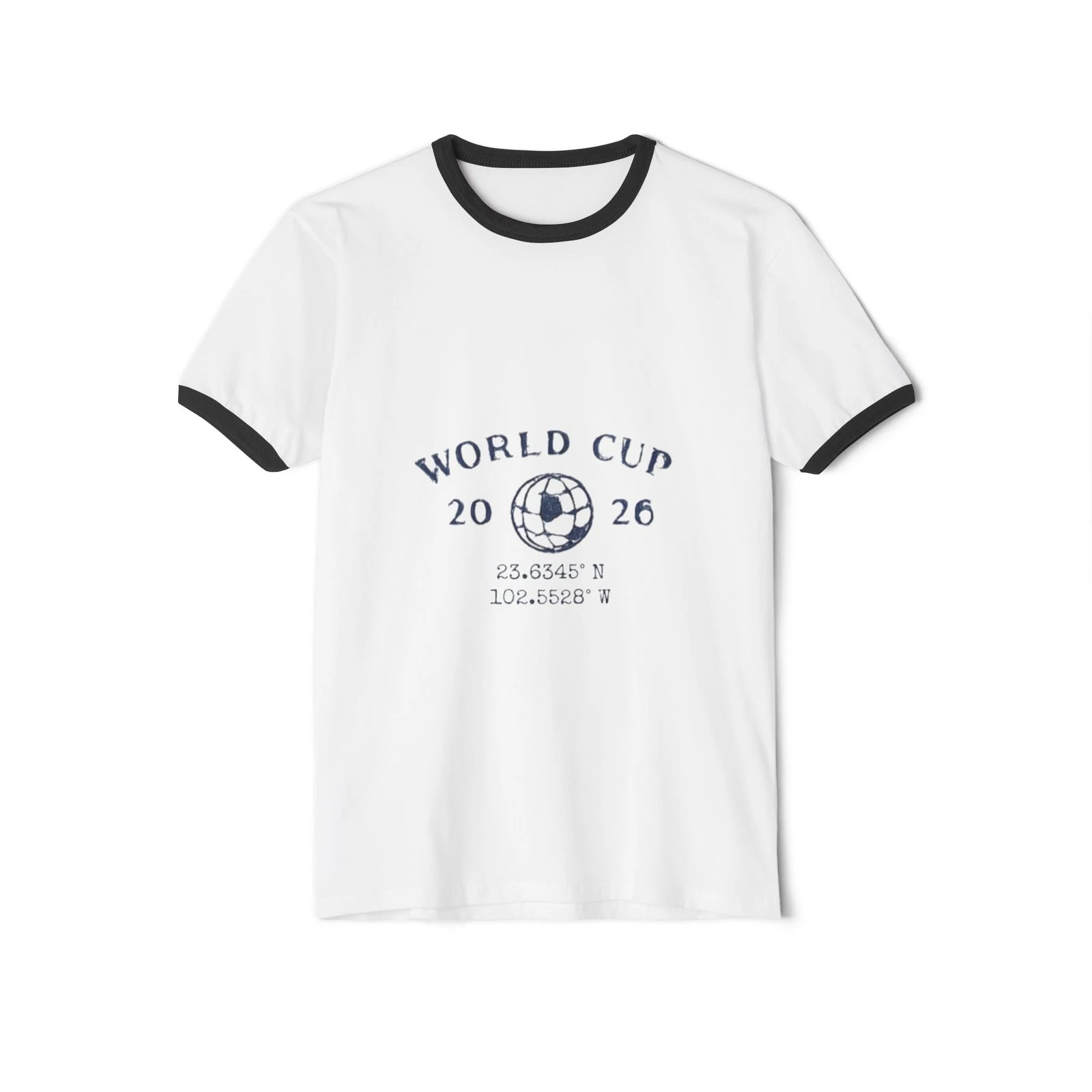 World Cup 2026 Football Coordinates Ringer Tee