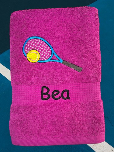 Tennis Handtuch mit Name bestickt, Duschtuch, Sport, Geschenk für Sportler - Bild 6 von 39