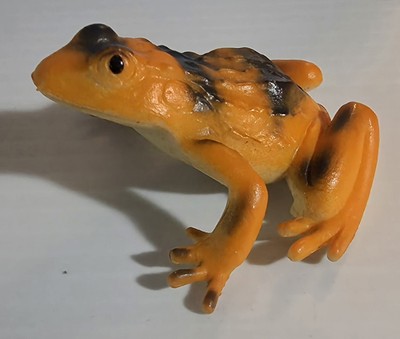 Realistic Frog Amphibian Toy 2'' Orange And Black