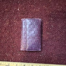 Gucci Purple Leather GG Logo Key Case Holder w/ 6 Key Hooks Unisex