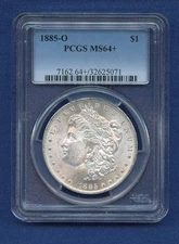 1885 O PCGS MS64+ Morgan Silver Dollar $1 US Mint 1885-O MS-64+ Plus Blast White
