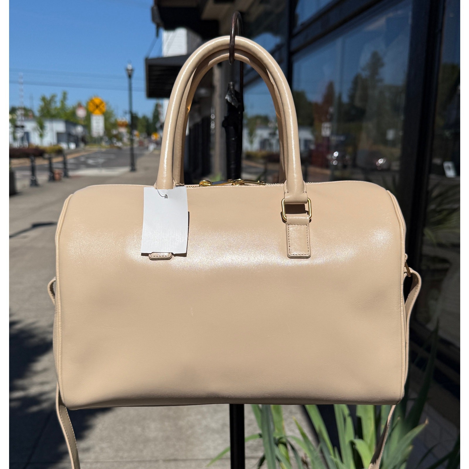 Borsa Boston SAINT LAURENT bambino borsone pelle marrone chiaro