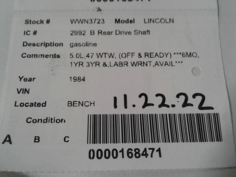 Rear Drive Shaft 7.5" Ring Gear Fits 84-87 LINCOLN CONTINENTAL 1642593 - Image 4 of 4