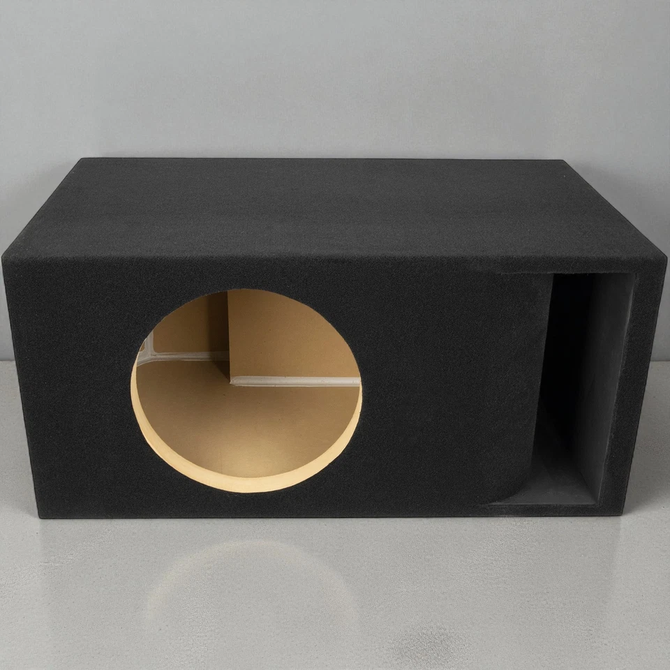 Caja de gabinete de subwoofer personalizada única con puerto Kerf para subwoofer de 12” (2,0 pies cúbicos) Foto 3 de 4