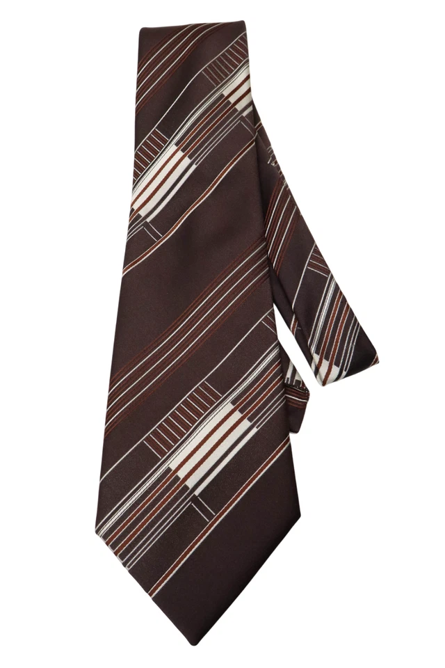 Corbata de Alta Costura GALA Para Hombre Talla Única Marrón Estampado Punta Foto 4 de 4