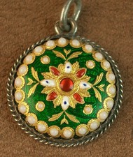 Broche Ancienne En Argent émaillé – Émaux Bressans Vers 1900, Poinçonnée