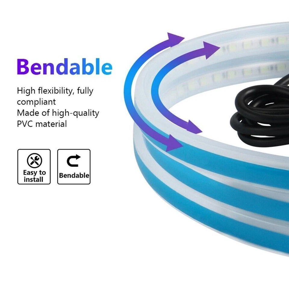 Front Grille Trim LED Hood Strip Lights DRL Decorative Lamps For Toyota Hilux - Image 3 of 4