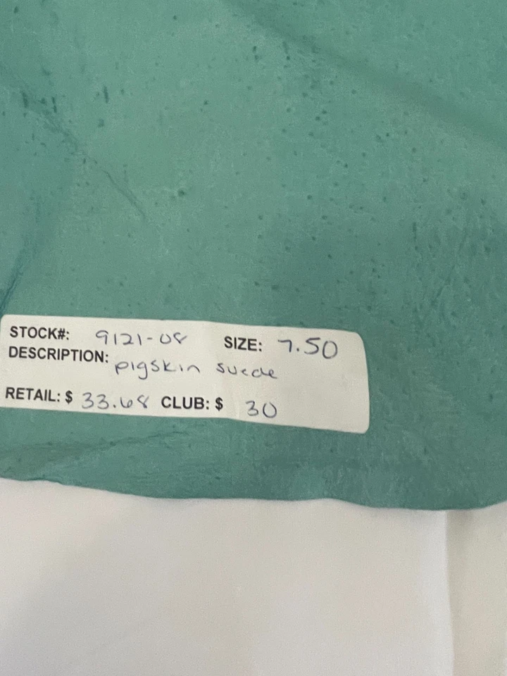 Piel de cerdo verde claro gamuza prenda suave cuero piel,   Foto 3 de 3